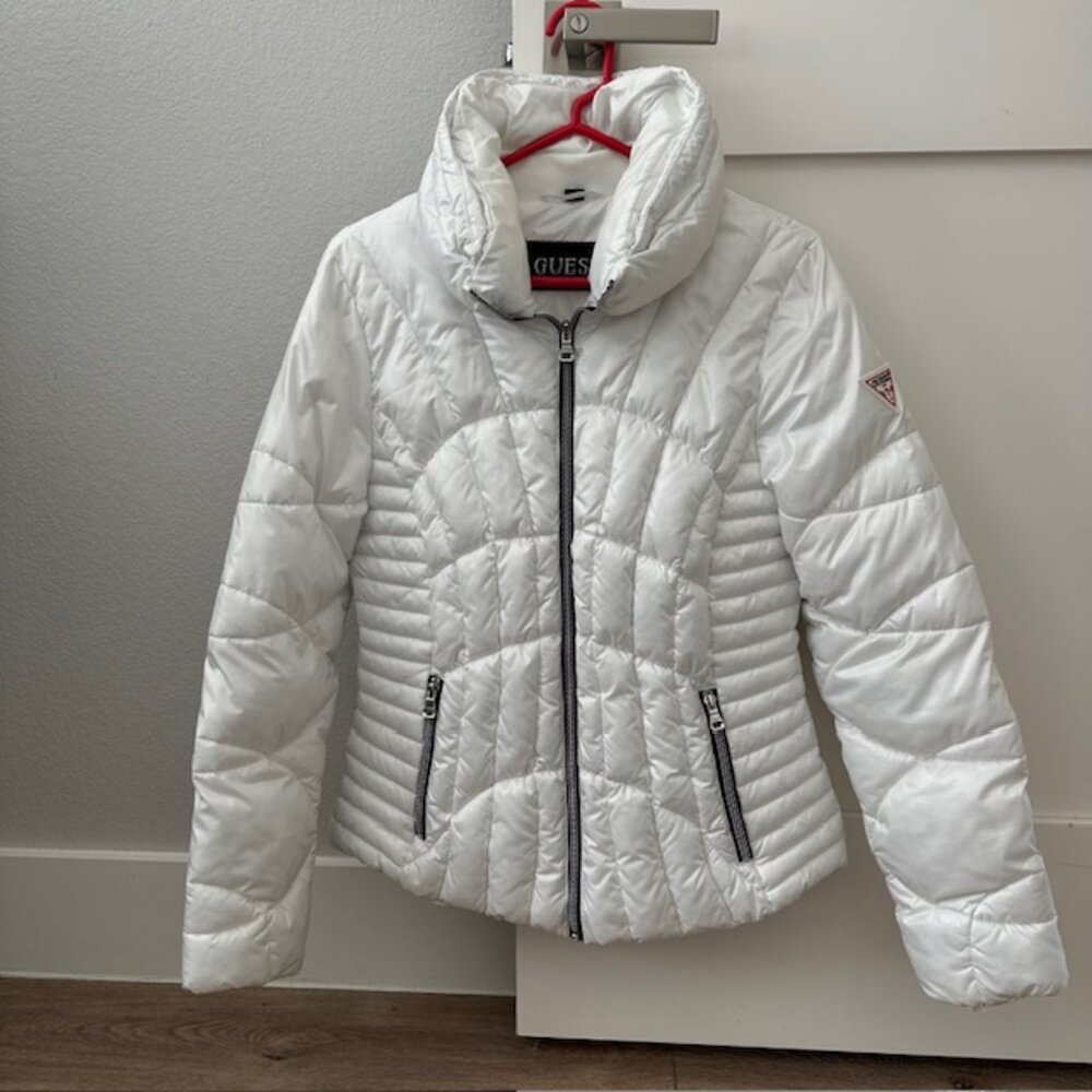 Guess Ski Jacket, White Size Medium